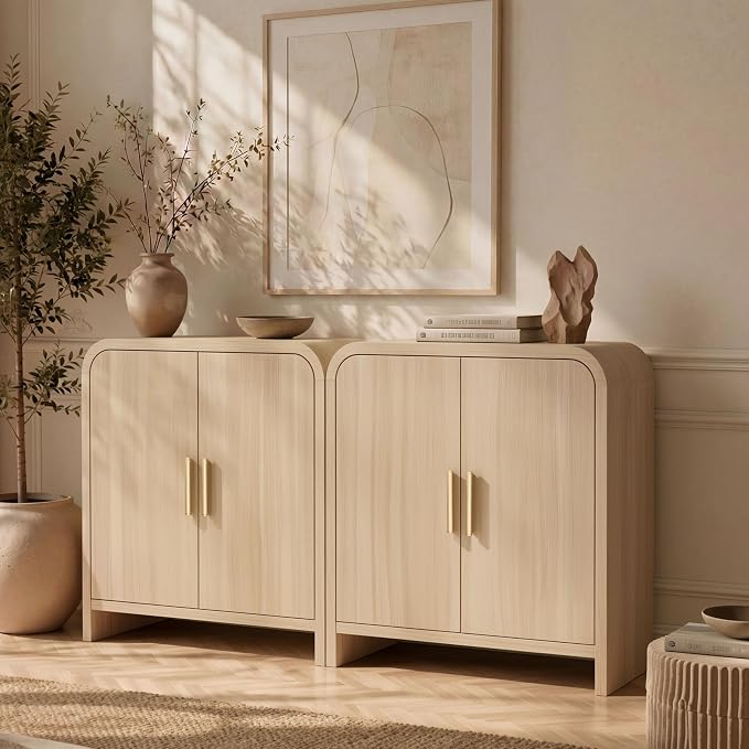 Set of 2 Curved Buffet Storage Cabinet by TheBeautyofRusticRefined