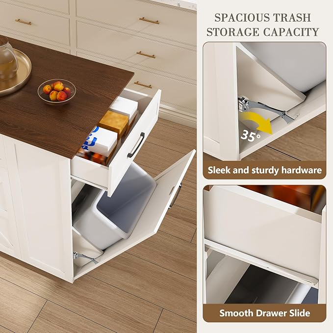 46" Kitchen Island on Wheels - Image 7