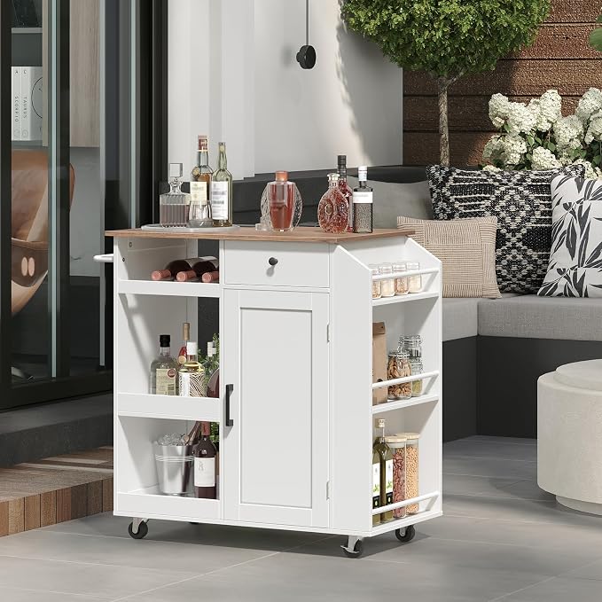 MAHANCRIS Kitchen Island with Power Outlet, Kitchen Storage Island with Drawer - Image 5
