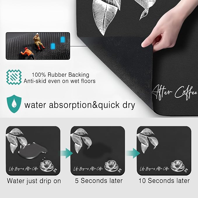 Coffee Mat - Fashion Absorbent Drying Mat Waterproof Protects Kitchen - Maker - Image 2