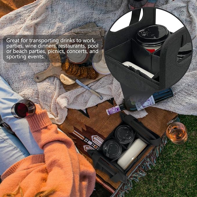 Upgraded Portable 4 Cup Drink Carrier - Image 8