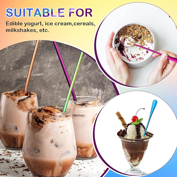 8 Pieces Long Handle Tea Spoon Stainless Steel Coffee Mixing Spoons Teaspoon - Image 5