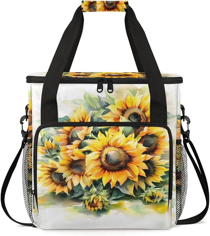 Yellow Sunflower Coffee Maker Carring Bag, Large Insulated Storage Organizer by Home