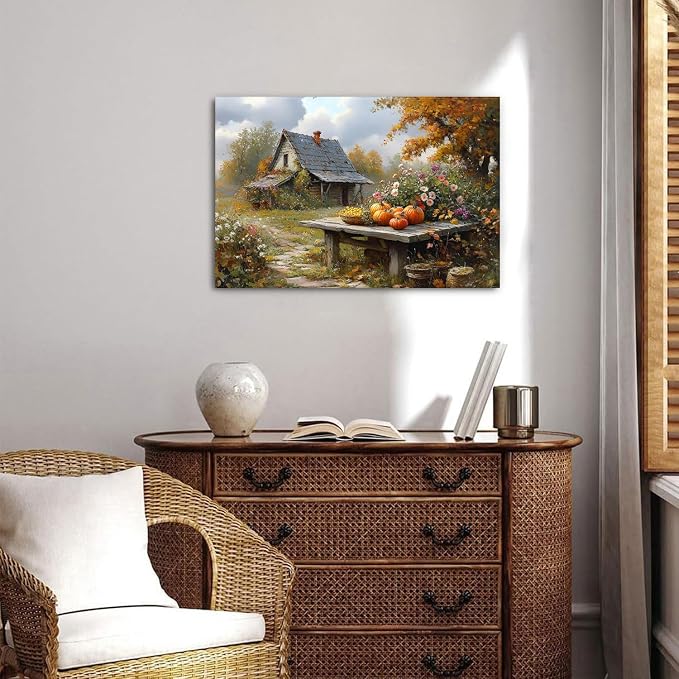 Abstract Nature Wall Art Fall Scenic Wall Decor Country French Autumn Landscape - Image 4