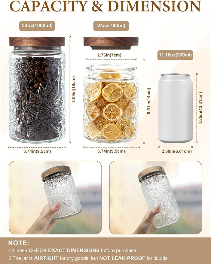 Vintage Glass Jar with Wood Lid - Image 2