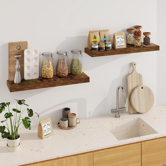 Fun Memories Floating Shelves for Wall, 32Inch Floating Shelves Set of 2 - Image 4