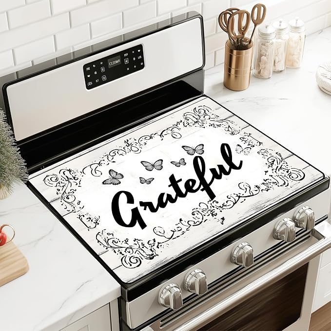 28"x20" Anti-Slip Electric Stove Top Cover Blessings Foldable Heat-Resistant by seewan
