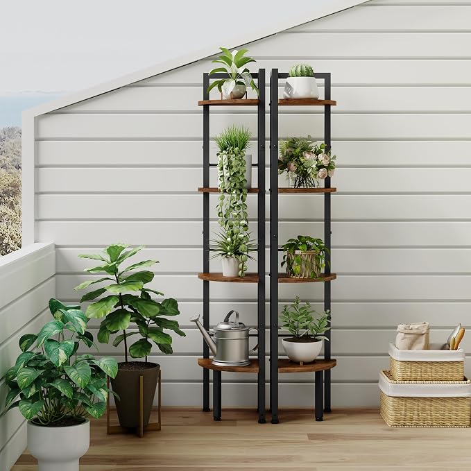 Tajsoon Tall Corner Book Shelf 4 Tier 48" Multipurpose Corner Standing Shelf - Image 7