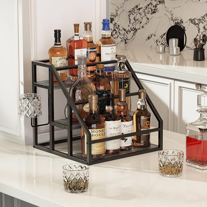 Coffee Syrup Rack Organizer, 3 Tier Countertop Storage Shelves, Kitchen Storage - Image 4