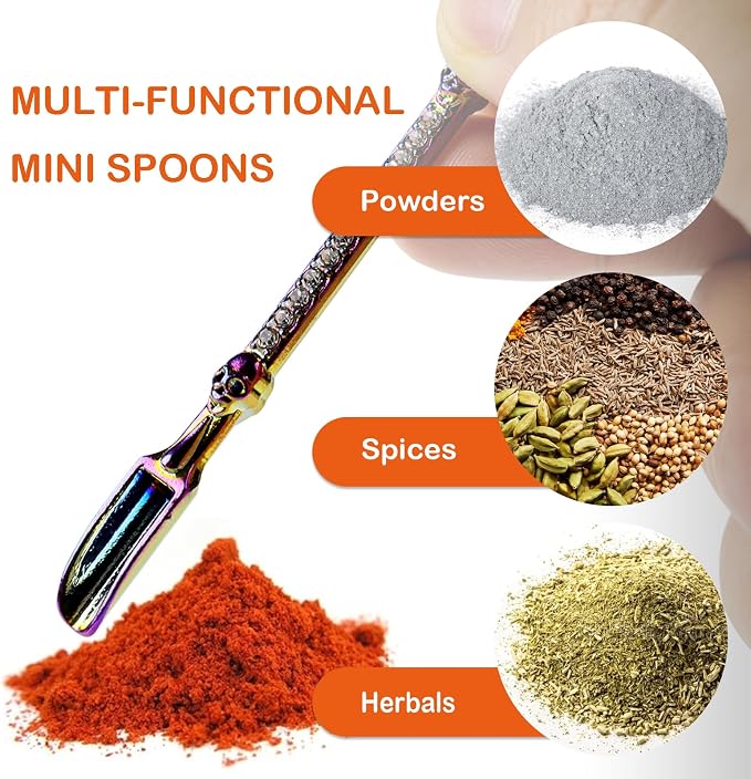 6-Pack Mini Spoons Metal Tiny Shovels 3-Inch Small Medicine Spoon - Image 2