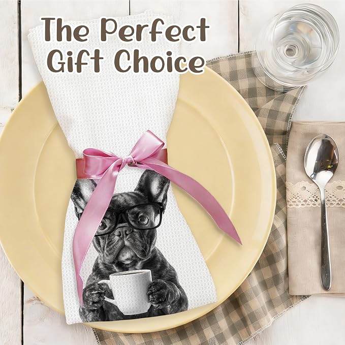 Funny French Bulldog Kitchen Towels, Dog Kitchen Accessories, Dog Chef Gifts - Image 5
