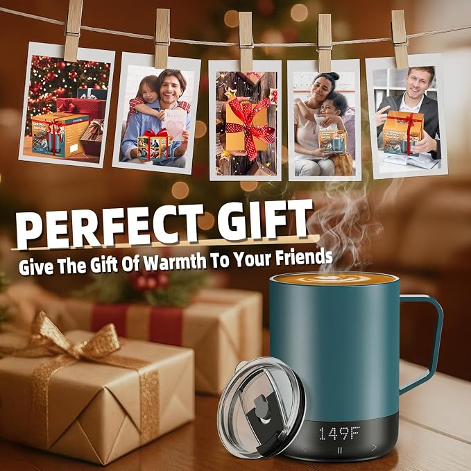 14oz Magnetic Charging Cordless Smart Coffee Mugs, Fast Heating & High - Image 4