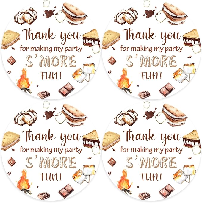 Serencatcher S'More Theme Thank You Stickers by Serencatcher
