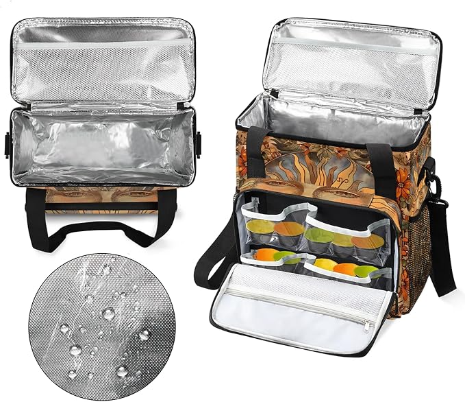 Vintage Sun Coffee Maker Carring Bag, Large Insulated Storage Organizer Case - Image 3
