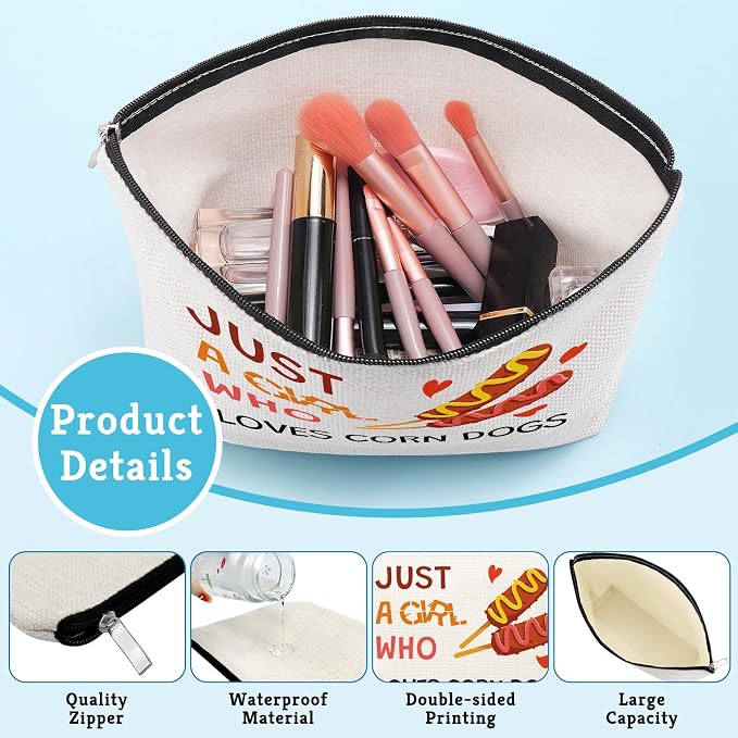 Emotional Support Hot Dogs Makeup Bag Corn Dogs Lover Gift - Image 5