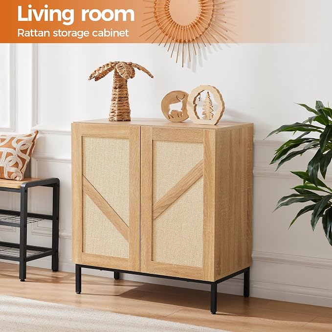 Mericonia Buffet Cabinet with Storage, Sideboards 2 Doors with Metal Base and - Image 7