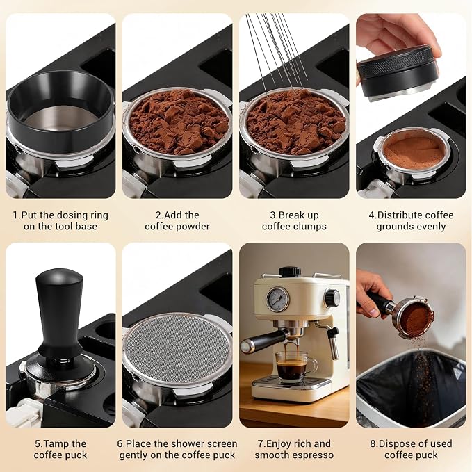 51mm Espresso Accessories Kit, Espresso Knock Box and Tamping Station, Coffee - Image 3