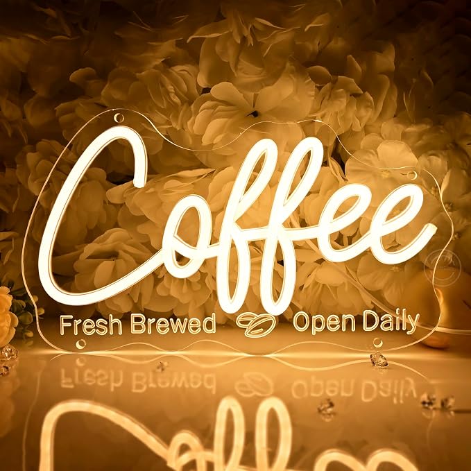 Britrio Coffee Neon Sign for Home Coffee Bar Station Kitchen Dinning Room by Britrio