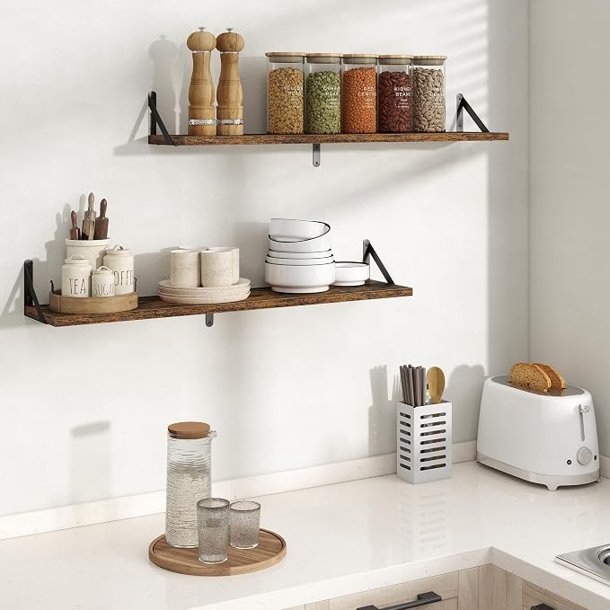 Floating Shelves 8 Inch Deep, 36W x 8D Wall Shelf Set of 2, 60 lbs Heavy Duty - Image 2
