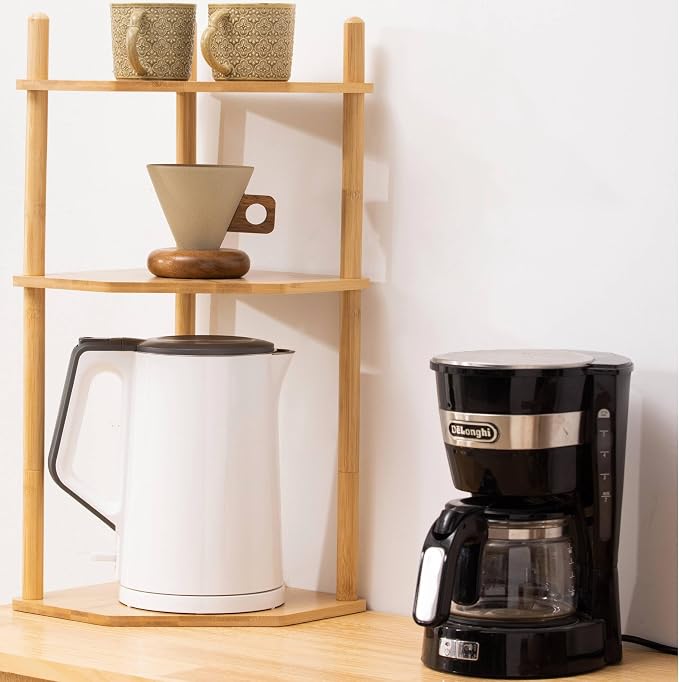 3-Tier Expandable Bamboo Corner Shelf - Image 3