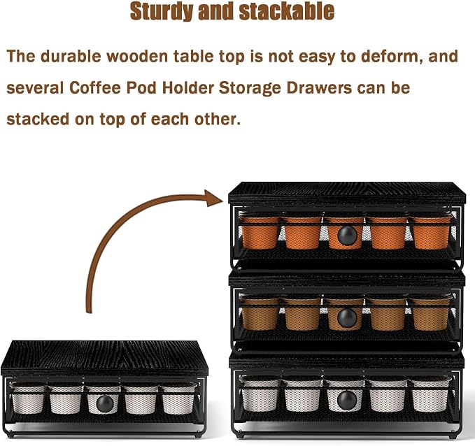 Sedegn Coffee Pod Holder Counter Coffee Vertuo Capsules Storage Organizer - Image 8