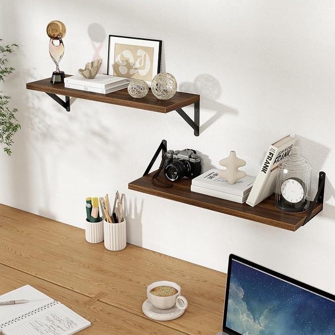 Floating Shelves 8 Inch Deep, 24W x 8D Wall Shelf Set of 2, 50 lbs Heavy Duty - Image 2