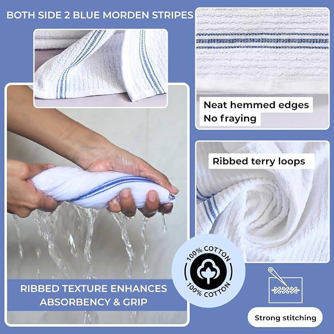 White Cotton Bar Towels for Kitchen - Image 4