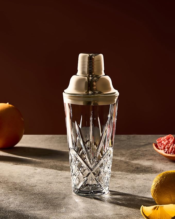 15oz Cut Crystal Cocktail Shaker, #304 Stainless Steel, Dishwasher Safe - Image 9