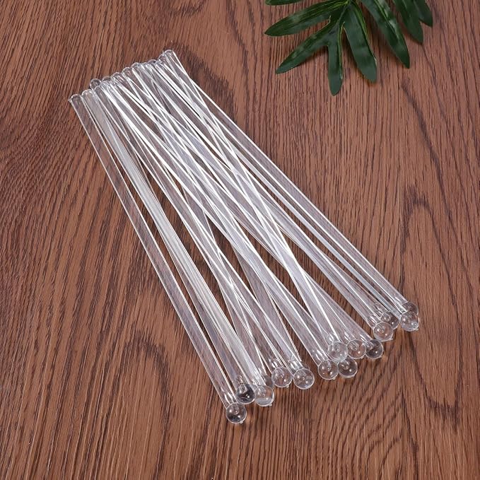 Brccee AC 100PCS 7 Inches Cocktail Swizzle Sticks, Ball Head Round Top Crystal - Image 6