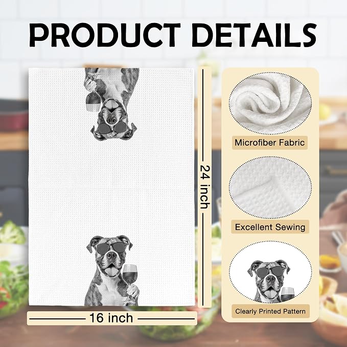 Funny Boxer Wine Kitchen Towels, Gifts - Image 6