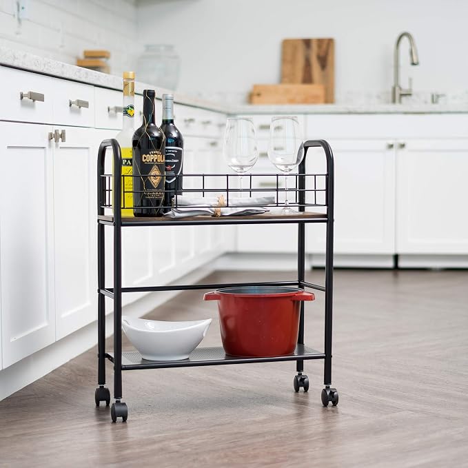 IRIS USA 2-Tier Kitchen Storage Rolling Cart - Image 3