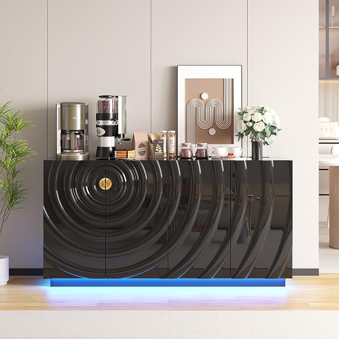Vlsrka 63" Kitchen Sideboard Buffet Cabinet - Image 3