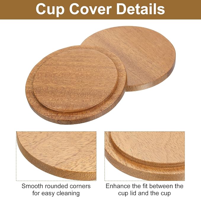 Uxcell 2PCs Wooden Bamboo Lid - Image 3