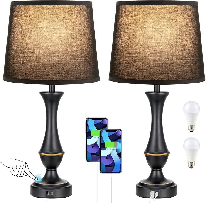 Seealle Upgraded Touch Lamps for Night Stands Set of 2 - Image 8