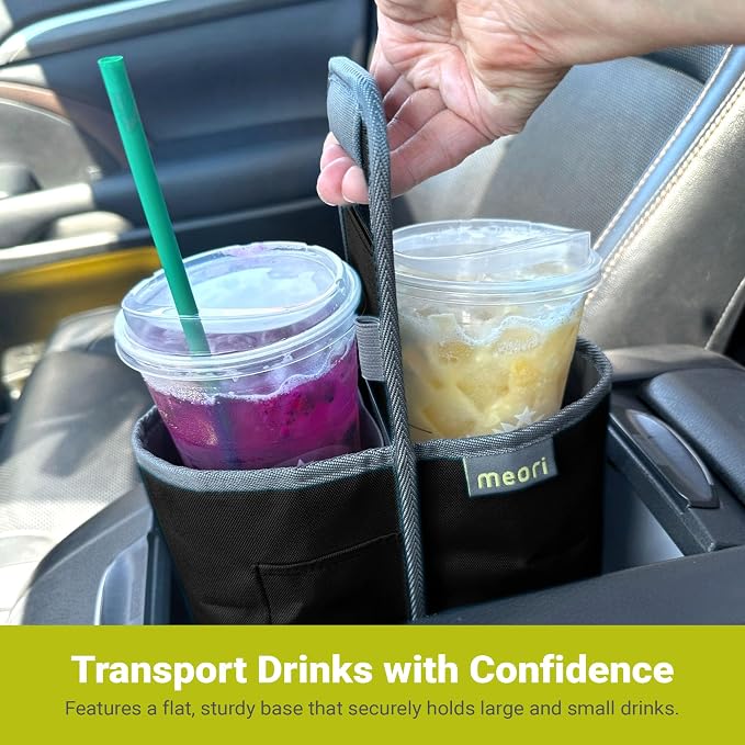 meori Reusable Drink Carrier 2 Cup, Take Out Cup Carrier, Collapsible, Coffee - Image 4