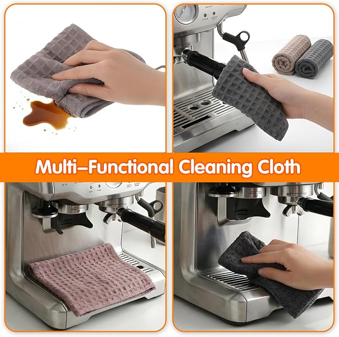 2Pcs 12''x12'' Barista Towels Waffle Microfiber Towel Espresso Machine Cloth - Image 7