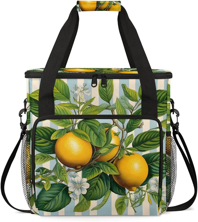 Lemon Fruit Flowers Coffee Maker Carring Bag, Large Insulated Storage Organizer by Home