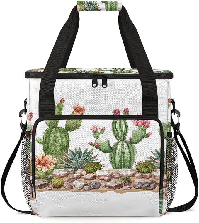 Cacti Succulen Coffee Maker Carring Bag, Large Insulated Storage Organizer Case by Home