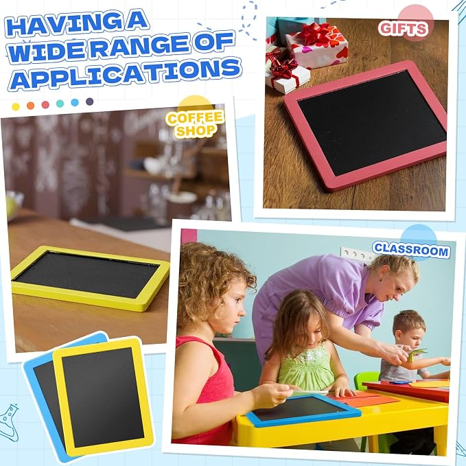 Chinco 6 Pcs Small Slate Chalkboard Mini Chalk Board - Image 5