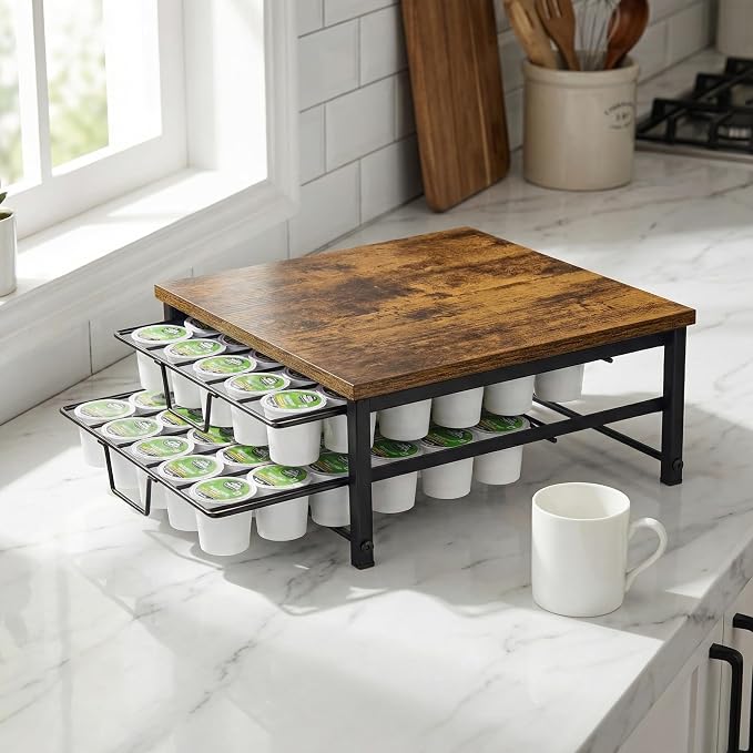 2 Tier Coffee Pod Drawer, 60 Capacity Coffee Capsule Storage Organizer Holder - Image 9