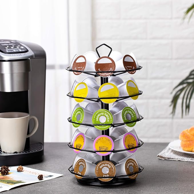 FlagShip for Keurig Pod Holder K cup Carousel Coffee Pod Holder Stand Black - Image 9