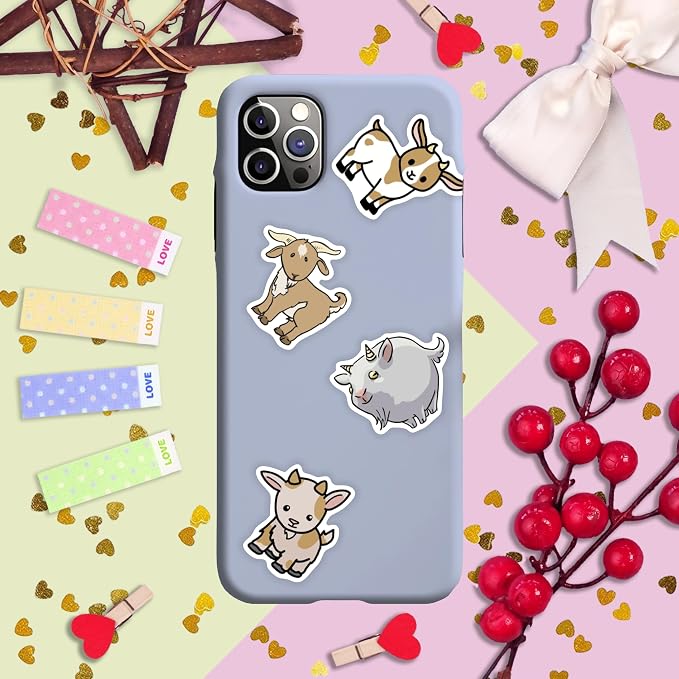 100Pcs Cute Goat Stickers for Water Bottle and Laptop - Image 8