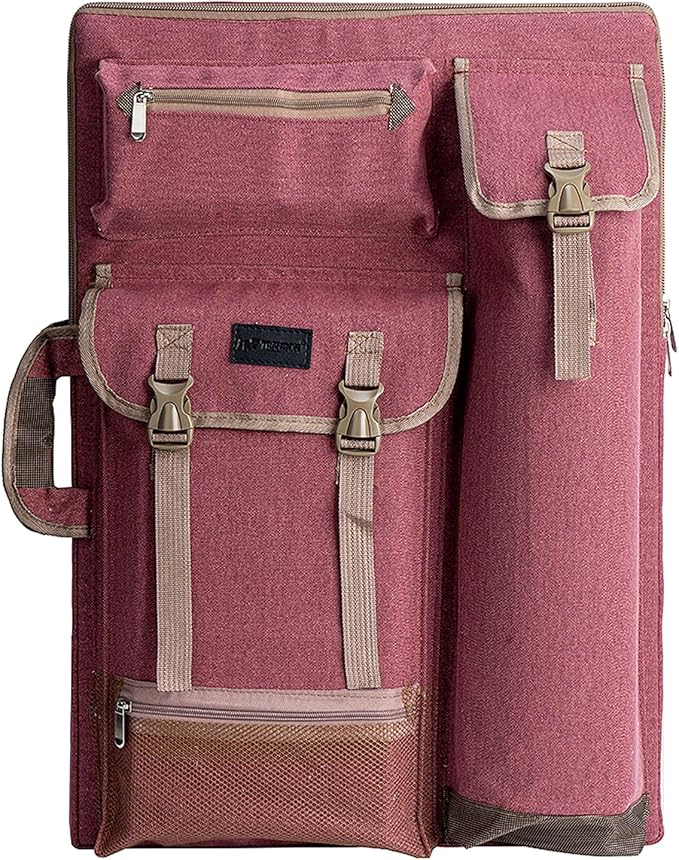 TRANSON Art Portfolio Case Artist Backpack Canvas Bag Large 26” x 19.5” by Transon