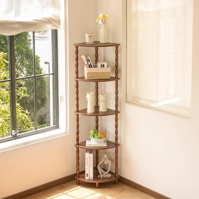 MaxSmeo Corner Shelf, 5-Tier Corner Bookshelf - Image 2