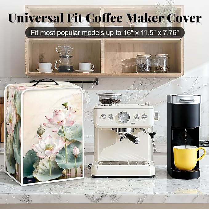 BVBOX Coffee Maker Cover, Durable Dustproof Lightweight Polyester Cotton Blend - Image 3