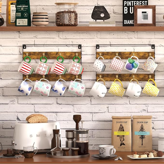 Huxitocan Wall Mount Coffee Mug Holder - Image 8