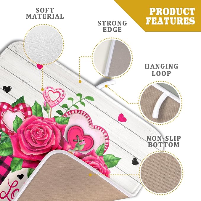 Valentine's Day Rose Flower Dish Drying Mat - Image 4