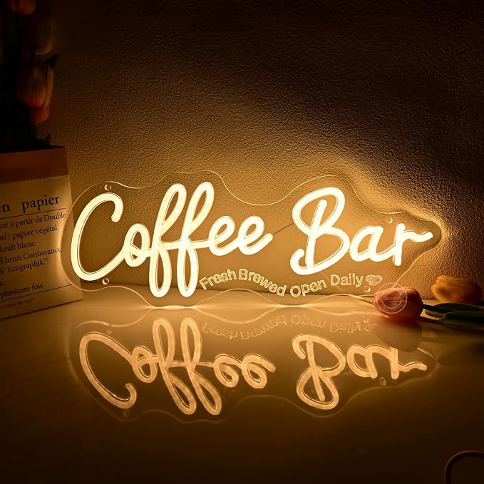 Britrio Coffee Bar Neon Sign for Home Coffee Station Kitchen Wall Decor LED - Image 5