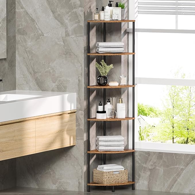 Corner Plant Stand Shelf, 6 Tier Tall Shelf - Image 5