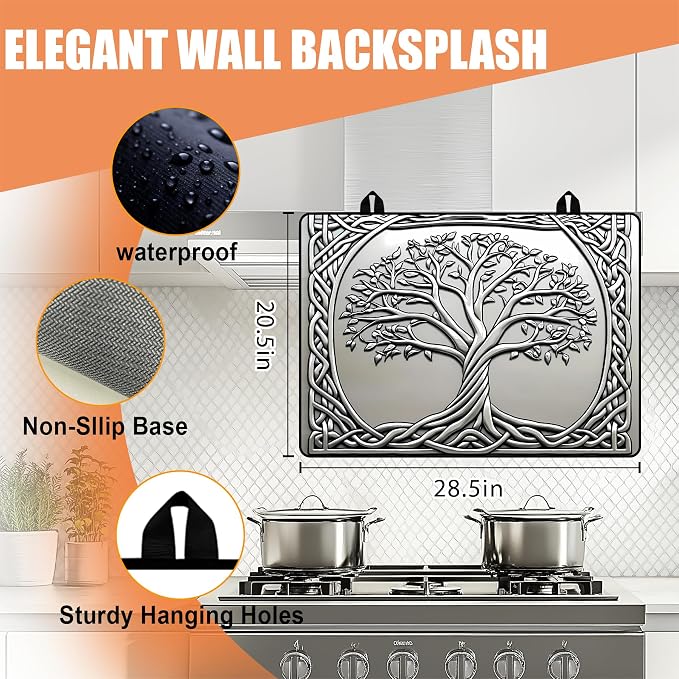 28"x20" Anti-Slip Electric Stove Top Cover Square-Tree Foldable Heat-Resistant - Image 4